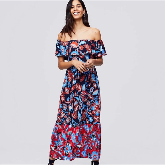 LOFT Dresses & Skirts - LOFT Beach Maxi Dress Off Shoulder
